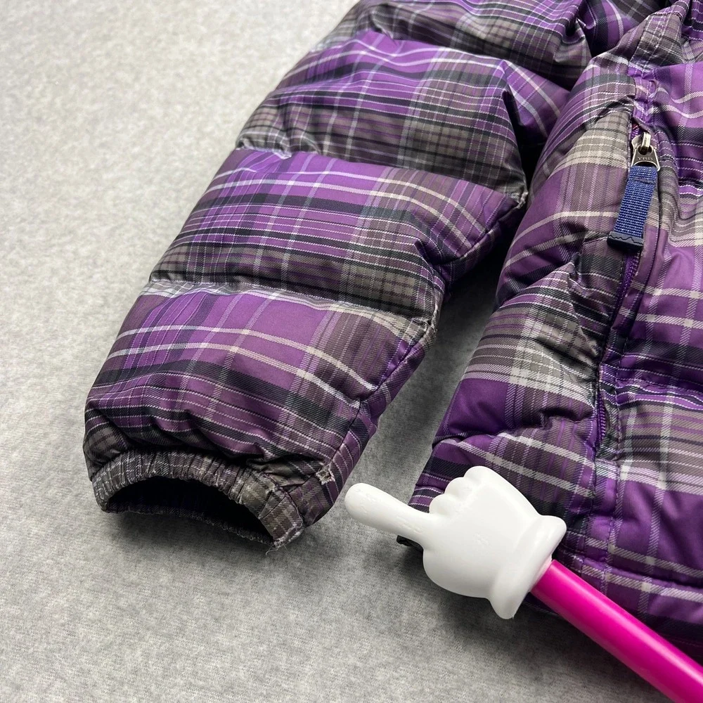 Patagonia Jacket Youth Medium 10 Purple Plaid Down Puffer Insulated Winter 68303